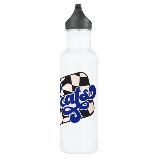 Bobcats Checkerboard Water Bottle: Blue Edelstahlflasche (Rechts)