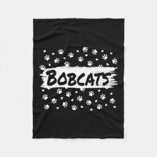 Bobcats Mascot Zurück zur Schule Spirit Footprint  Fleecedecke