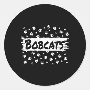 Bobcats Mascot Zurück zur Schule Spirit Footprint  Runder Aufkleber