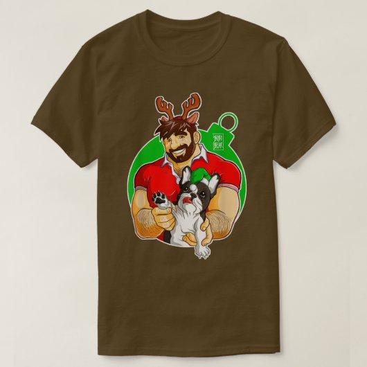 Bobo Bear - Adam Likes Frenchies - Weihnachten T-Shirt (Design vorne)