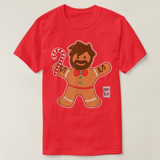Bobo Bear - Gingerbread Bear - Christmas T-Shirt (Design vorne)