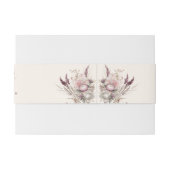 BoBo Pink Burgundy Getrocknete Gräser King Protea  Einladungsbanderole (Rückseitenbeispiel)