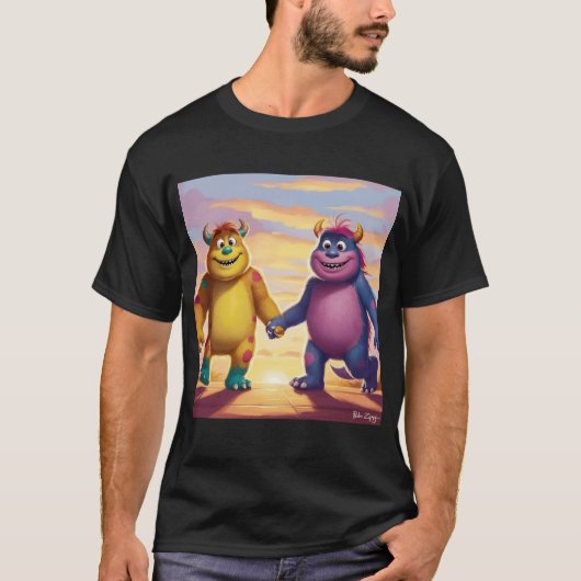 Bobo und Zippy: Helle Freunde in einer Monsterwelt T-Shirt (Vorderseite)