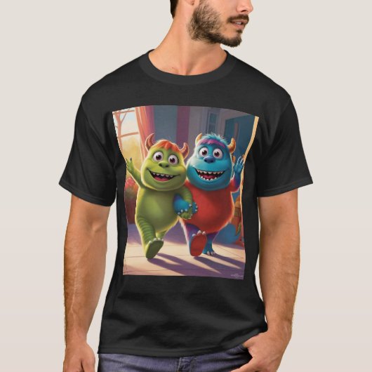 Bobo und Zippy: Helle Freunde in einer Monsterwelt T-Shirt (Vorderseite)