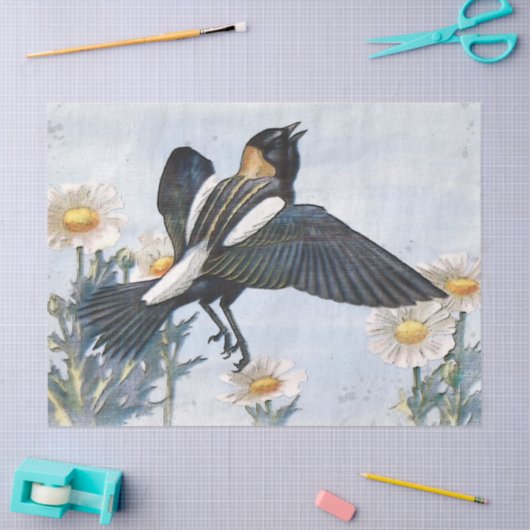 Bobolink Bird Decoupage Tissue Paper Seidenpapier (Basteln)
