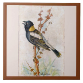 Bobolink Large Bird Keramik Tile Fliese