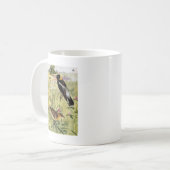 Bobolinks, Gänseblümchen und rosa Klee Kaffeetasse (Vorderseite Links)