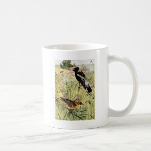 Bobolinks, Gänseblümchen und rosa Klee Kaffeetasse