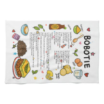 Bobotie Illustriert Rezept Tee Handtuch Südafrika