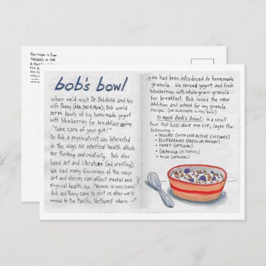 Bobs Postkarte für das Rezept (Vorne/Hinten)
