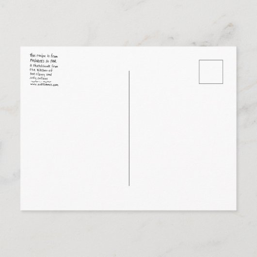 Bobs Postkarte für das Rezept (Rückseite)