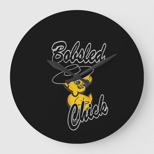 Bobsled Chick #4 Große Wanduhr (Vorderseite)