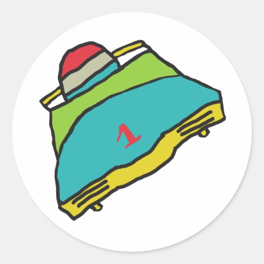 Bobsled Runder Aufkleber (Vorderseite)