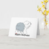 Bobtail Schäferhund Karte (Gelbe Blume)