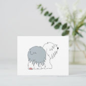 Bobtail Sheepdog Postkarte (Stehend Vorderseite)