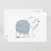 Bobtail Sheepdog Postkarte (Vorne/Hinten)