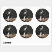 Bobtail Welpenportrait im Studio Runder Aufkleber (Blatt)