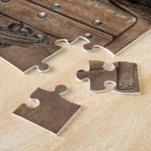 Bobtail Welpenporträt im Studio Puzzle (Seite)