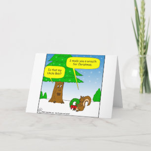 Bobweihnachtswreath-Cartoon Onkels x59 Feiertagskarte