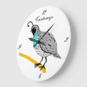 Bobwhite Blue-throated Quail Thunder_Cove Große Wanduhr (Winkel)