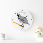 Bobwhite Blue-throated Quail Thunder_Cove Große Wanduhr (Zuhause)