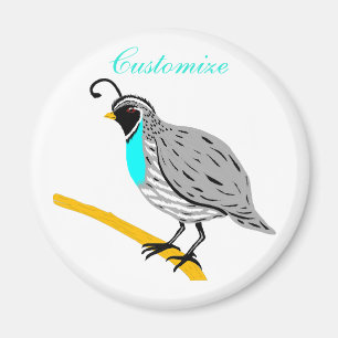 Bobwhite Blue-throated Quail Thunder_Cove Magnet