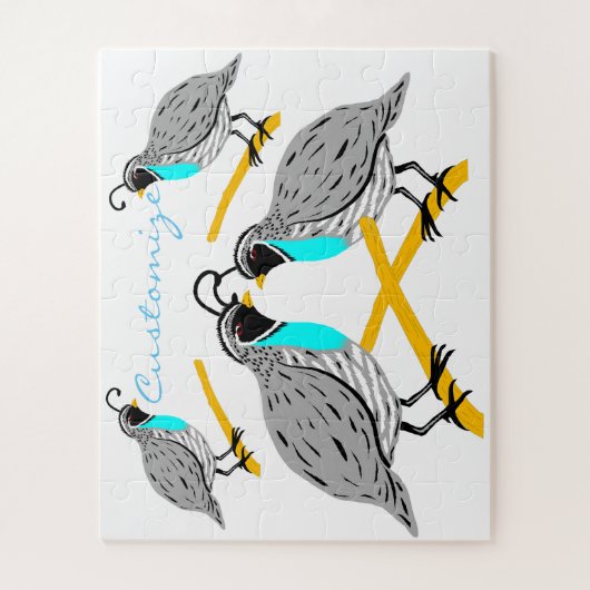 Bobwhite Blue-throated Quail Thunder_Cove Puzzle (Vertikal)