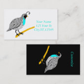 Bobwhite Blue-throated Quail Thunder_Cove Visitenkarte (Vorne/Hinten)