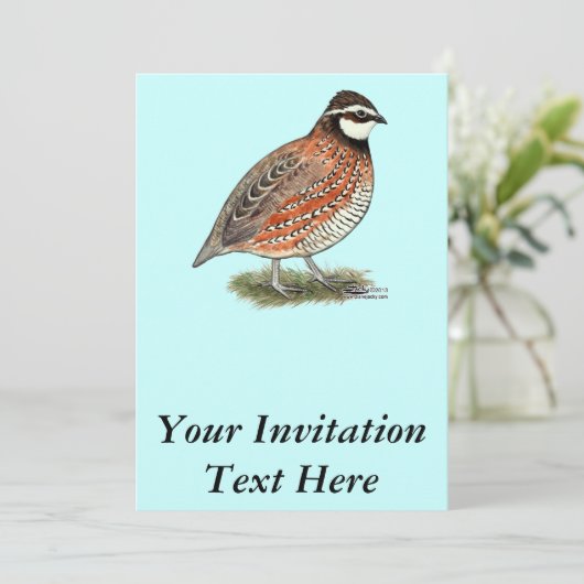 Bobwhite Quai Einladung (Stehend Vorderseite)