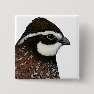 Bobwhite Quail Head Button