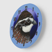 Bobwhite Quail Head Circle Große Wanduhr (Winkel)