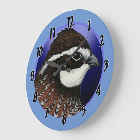 Bobwhite Quail Head Circle Große Wanduhr (Winkel)