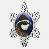 Bobwhite Quail Head Circle Schneeflocken Zinn-Ornament (Rechts)