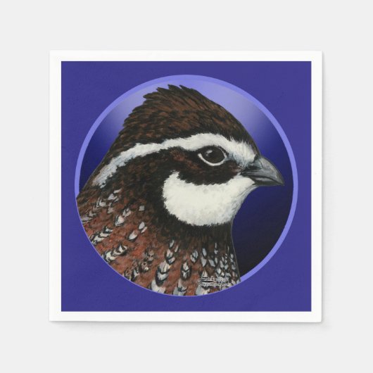 Bobwhite Quail Head Circle Serviette (Vorderseite)