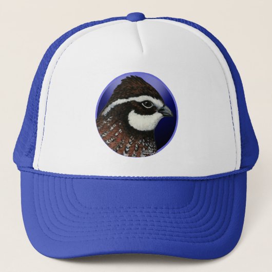 Bobwhite Quail Head Circle Truckerkappe (Vorderseite)