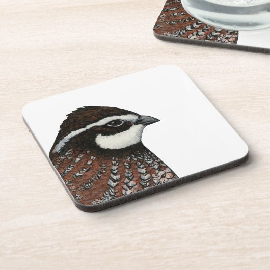 Bobwhite Quail Head Getränkeuntersetzer (Linke Seite)