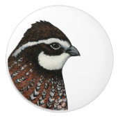 Bobwhite Quail Head Keramikknauf (Vorderseite)