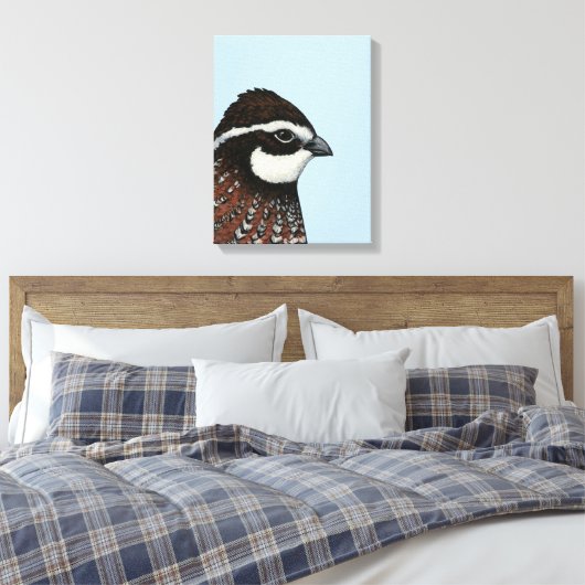 Bobwhite Quail Head Leinwanddruck (Insitu (Schlafzimmer))