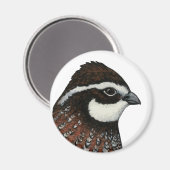 Bobwhite Quail Head Magnet (Vorderseite/Rückseite)
