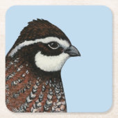 Bobwhite Quail Head Rechteckiger Pappuntersetzer (Vorderseite)