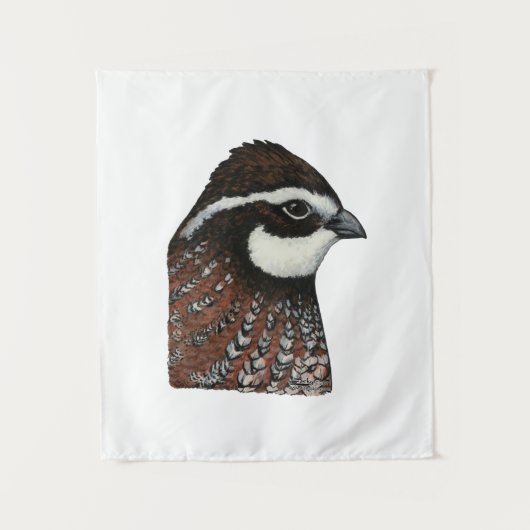 Bobwhite Quail Head Wandteppich (Vorderseite)
