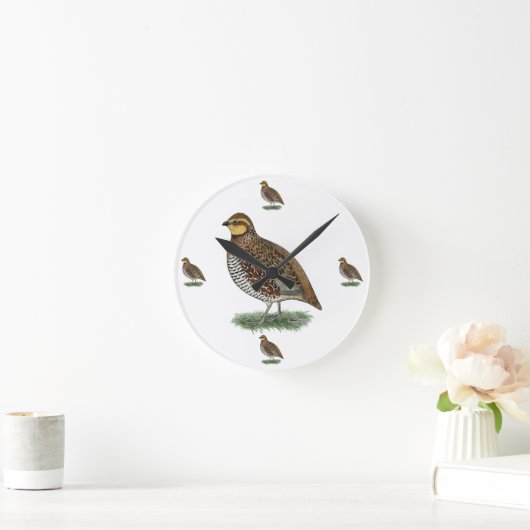 Bobwhite Quail Hen Runde Wanduhr (Zuhause)