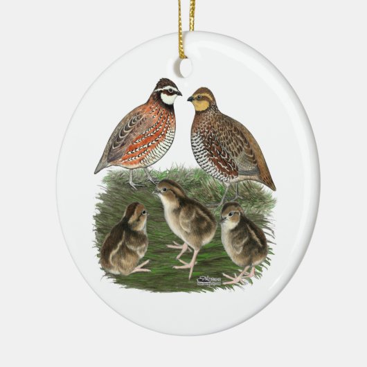 Bobwhite Quail Keramik Ornament (Links)