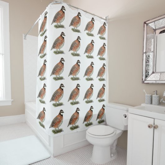 Bobwhite Quail Rooster Duschvorhang (Beispiel)