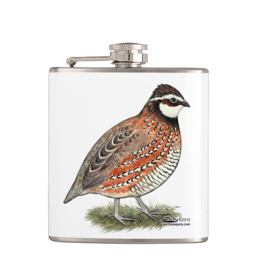 Bobwhite Quail Rooster Flachmann (Vorderseite)