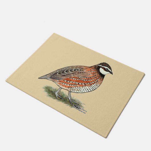 Bobwhite Quail Rooster Fußmatte (Schrägansicht)