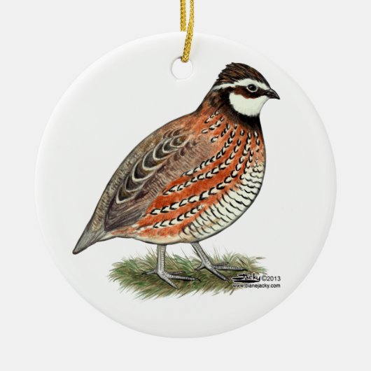 Bobwhite Quail Rooster Keramikornament (Vorne)