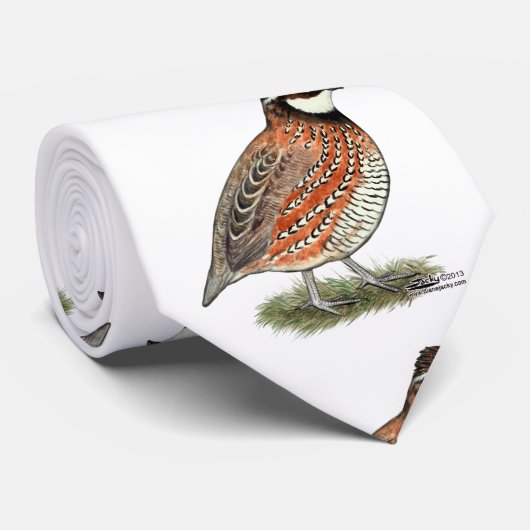 Bobwhite Quail Rooster Krawatte (Gerollt)