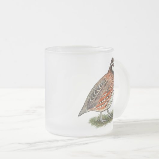 Bobwhite Quail Rooster Mattglastasse (VorderseiteRechts)