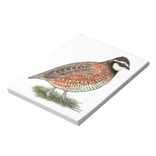 Bobwhite Quail Rooster Notizblock (Rotiert)